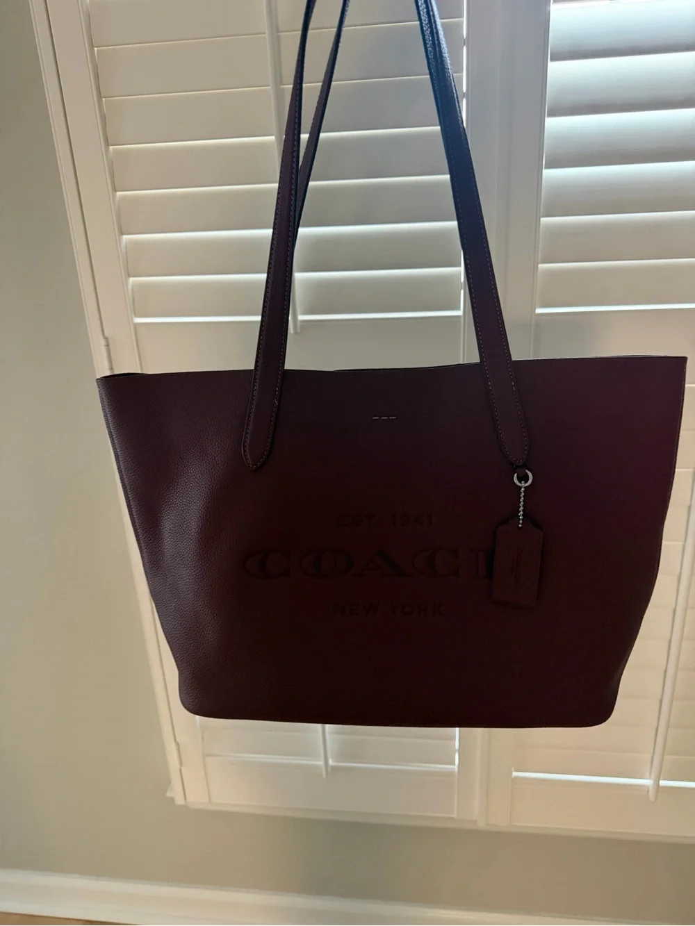 Coach Leather Tote Bag - Wine - Picture 6 of 6